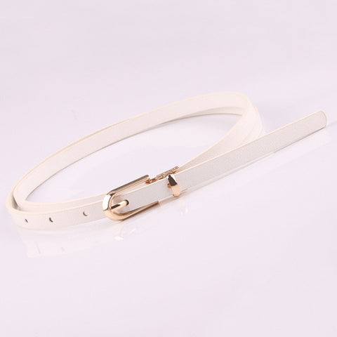 Women Faux Leather Belts Candy Color Thin Skinny Waistband Adjustable Belt Women Dress Strap cinturon mujer cinto feminino