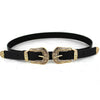 Women Black Leather Western Cowgirl Waist Belt Metal Buckle Waistband New Hot Belts for Women Luxury Designer Brand