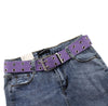 Best YBT Unisex Canvas Belt Alloy Double Row Hole Pin Buckle Belt Street Photo Fashion Lengthening Chic Hollow Belt With Chain