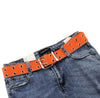 Best YBT Unisex Canvas Belt Alloy Double Row Hole Pin Buckle Belt Street Photo Fashion Lengthening Chic Hollow Belt With Chain