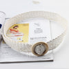 Vintage Boho Braided Waist Belt Summer Solid Female Belt Round Wooden Smooth Buckle Fake Straw Wide Belts For Women Hot Sale
