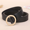 NO.ONEPAUL Circle Pin Buckles Belt female deduction side gold buckle jeans wild belts for women fashion students simple New