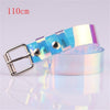 New Laser Women Belt Holographic Clear Waist Belt Metal Pin Buckle  Transparent Waist Belts for Women Belt Waistband 100cm