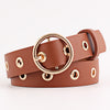 Best YBT Women leather belt  Round Metal pin buckle Circle Belts Hot Brand fashion Punk O Ring for Women belt