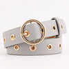 Best YBT Women leather belt  Round Metal pin buckle Circle Belts Hot Brand fashion Punk O Ring for Women belt