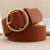Fashion Classic round buckle Ladies wide belt Women's 2019 design high quality female casual leather belts for jeans kemer