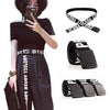 Woman Gothic Harajuku Street Belt Canvas Punk Letters Printed Decoration Loop Shaped Mental Buckle Jeans Waist Belt 2019 new